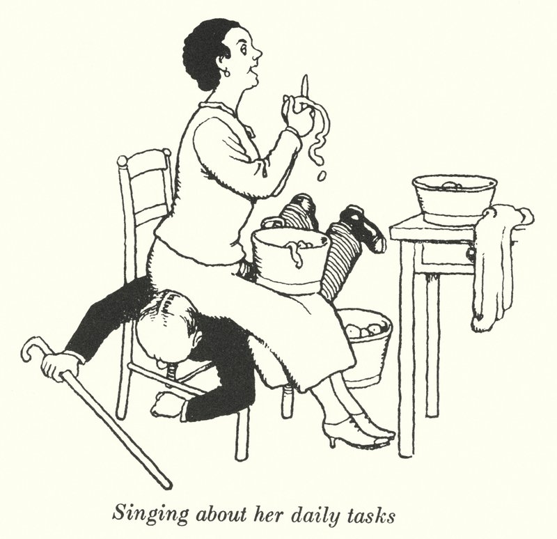Günlük görevleri hakkında şarkı söylemek (lito) by William Heath Robinson