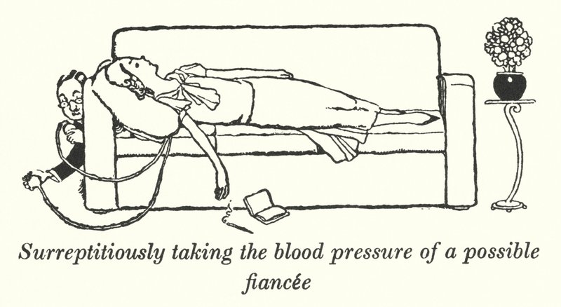 Muhtemel bir nişanlının gizlice kan basıncını almak (lito) by William Heath Robinson
