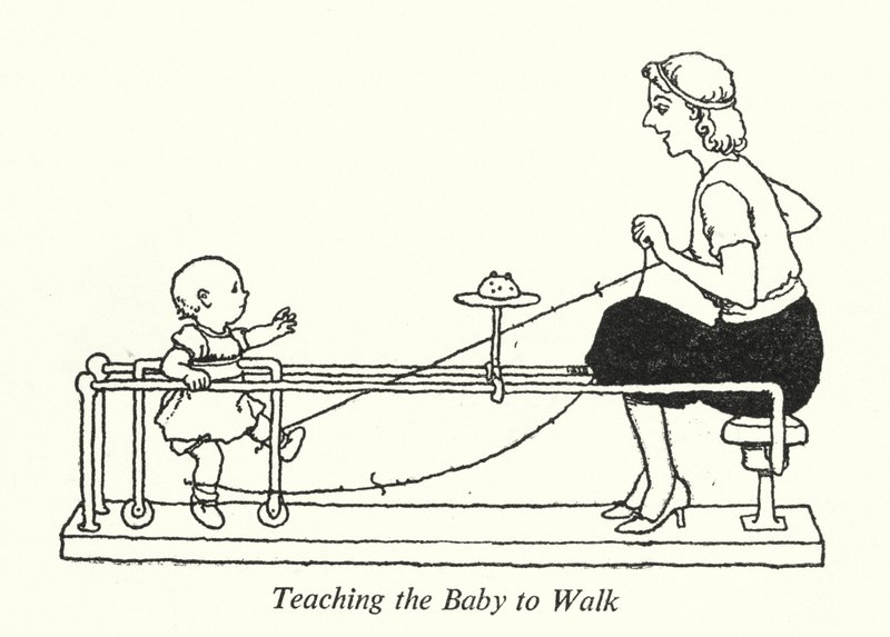 Bebeğe Yürümeyi Öğretmek (taş) by William Heath Robinson