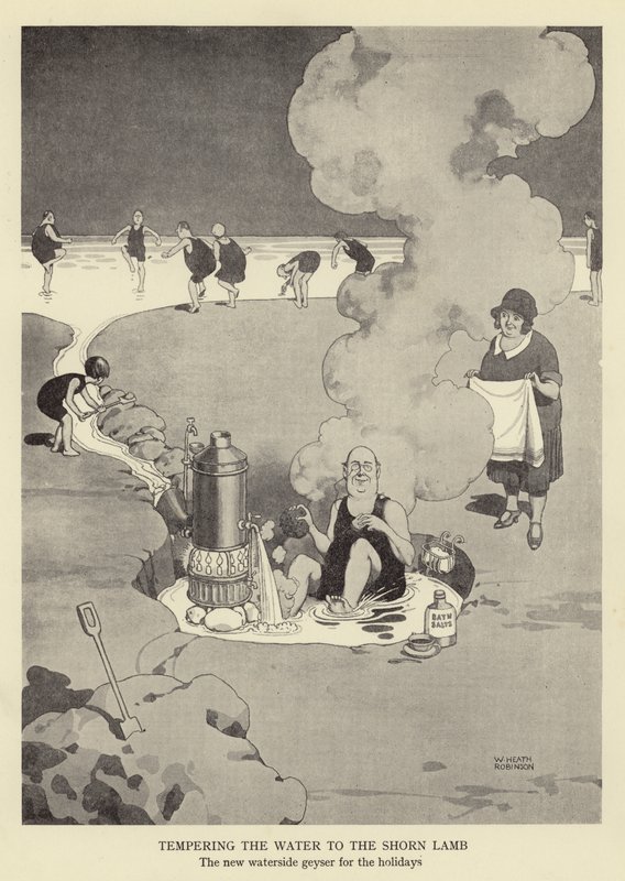 Suyu kırpılmış kuzuya tavlamak, tatiller için yeni su kenarı şofben by William Heath Robinson