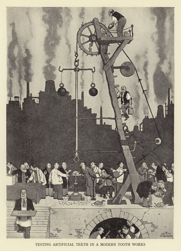 Modern diş çalışmalarında yapay dişlerin test edilmesi by William Heath Robinson