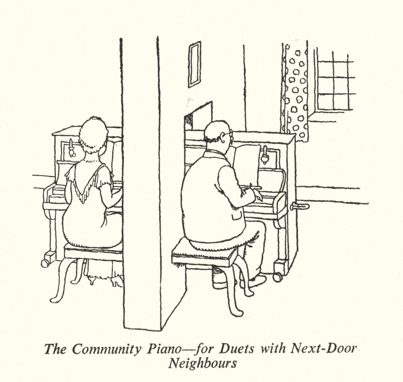 Komşularla Düetler için Topluluk Piyano (lito) by William Heath Robinson