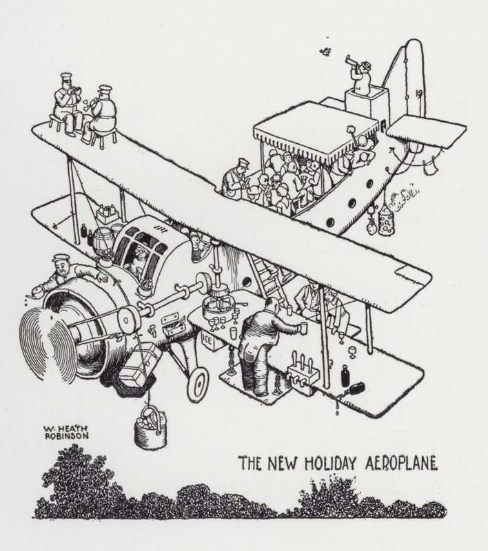 Yeni Tatil Uçağı (lito) by William Heath Robinson