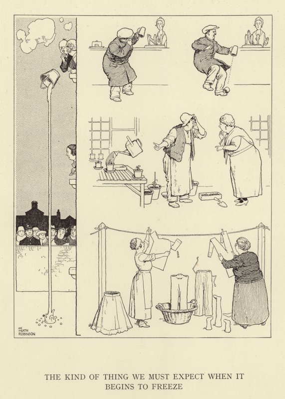 The kind of thing we must expect when it begins to freeze  by William Heath Robinson