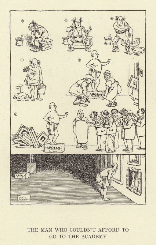 Akademiye gitmeyi göze alamayan adam by William Heath Robinson