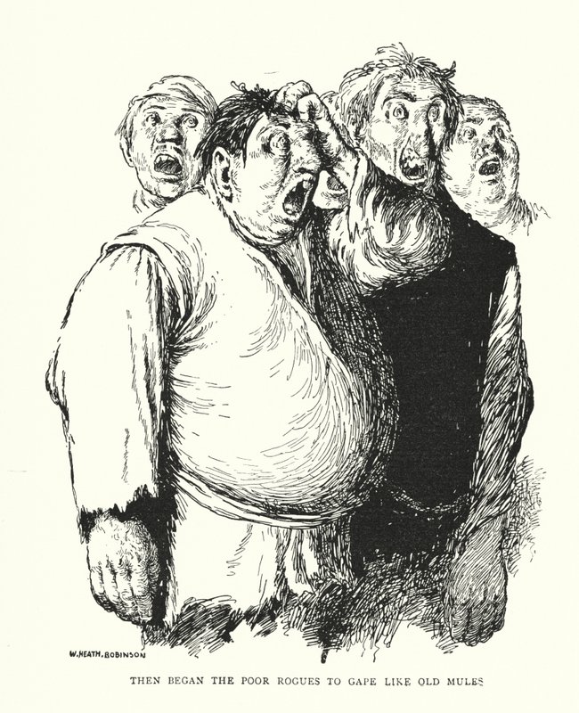Sonra zavallı haydutlar yaşlı katırlar gibi ağzı açık kalmaya başladı (lito) by William Heath Robinson