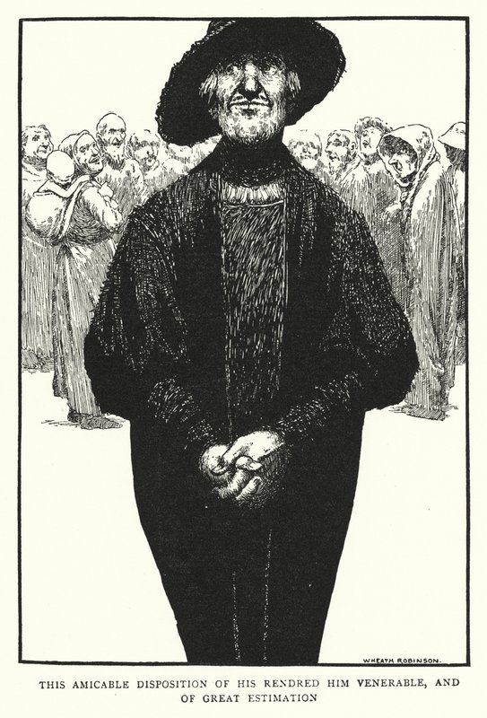 Onun bu dostane tavrı onu saygıdeğer kıldı ve büyük bir takdir (litho) by William Heath Robinson