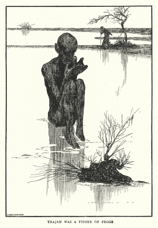 Trajan bir kurbağa avcısıydı (lito) by William Heath Robinson