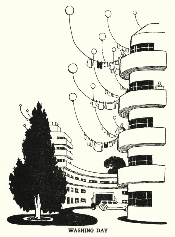 Yıkama Günü (lito) by William Heath Robinson