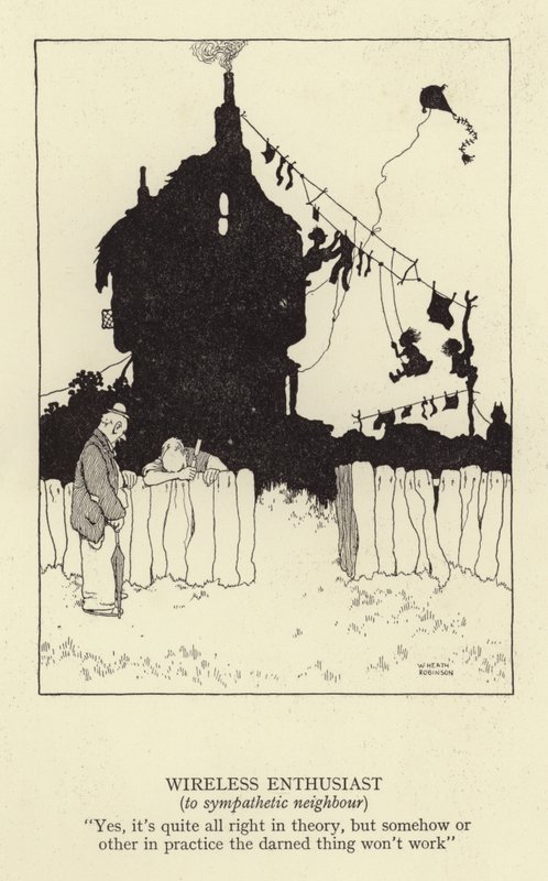 Kablosuz tutkunu, sempatik komşuya by William Heath Robinson