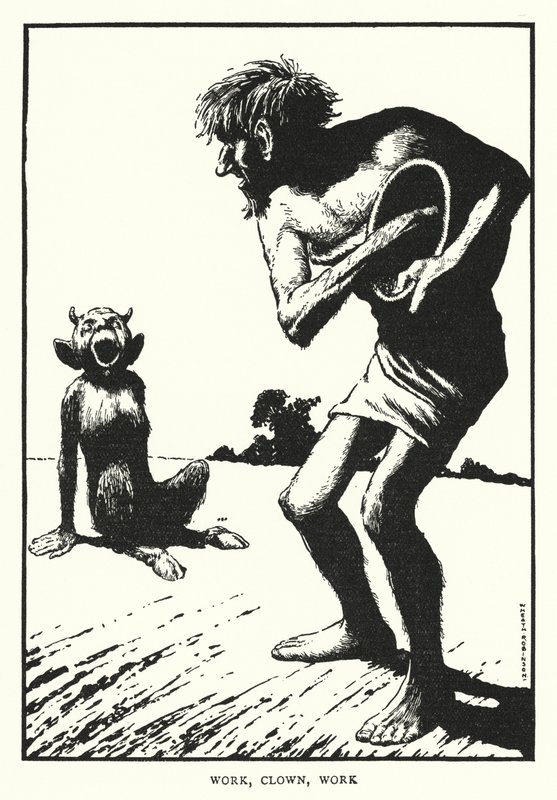 İş, palyaço, iş (lito) by William Heath Robinson