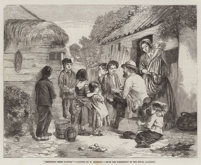 Kraliyet Akademisi Sergisinden Doğadan Eskiz by William Hemsley