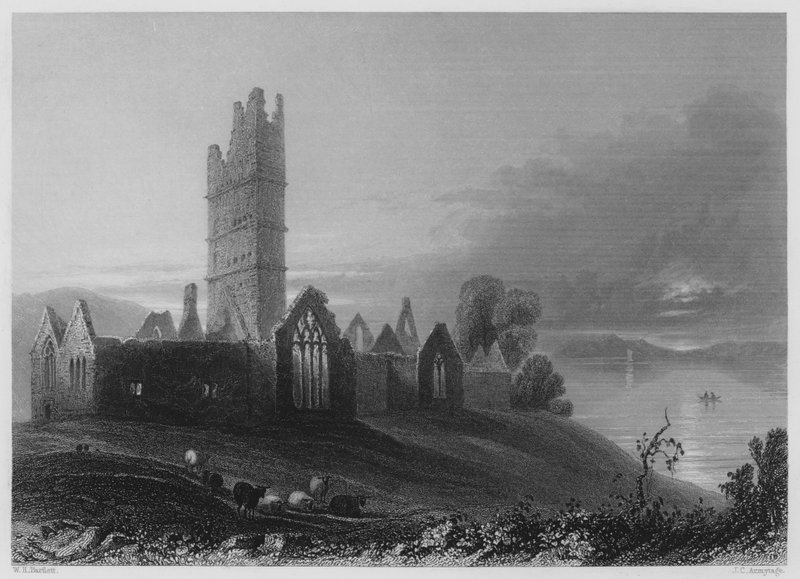 Moyne Manastırı (gravür) by William Henry (after) Bartlett