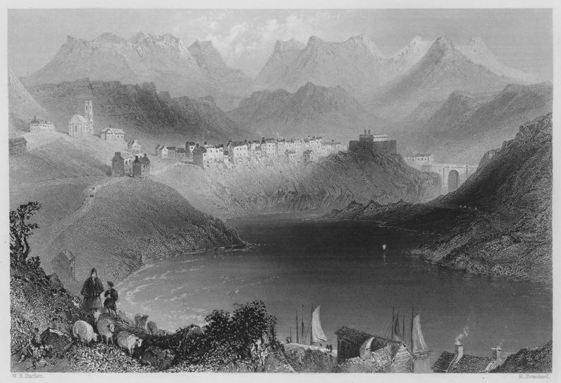 Clifden, Connemara (gravür) by William Henry (after) Bartlett