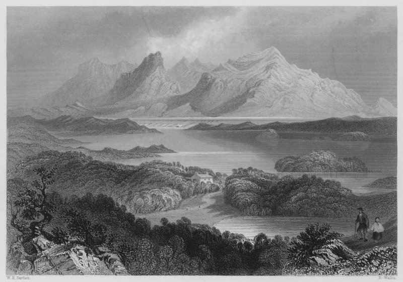 Garromin, Connemara (gravür) by William Henry (after) Bartlett