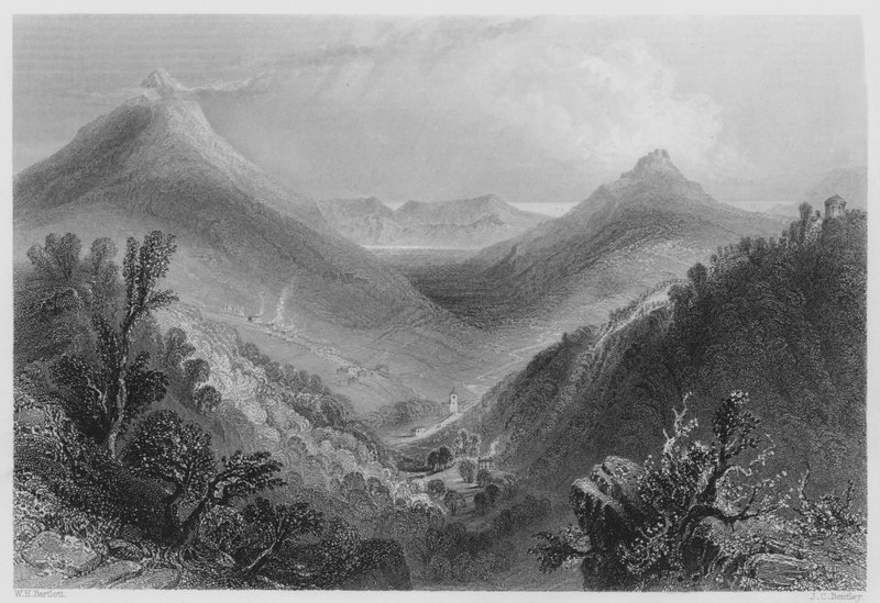 Downs Glen (gravür) by William Henry (after) Bartlett