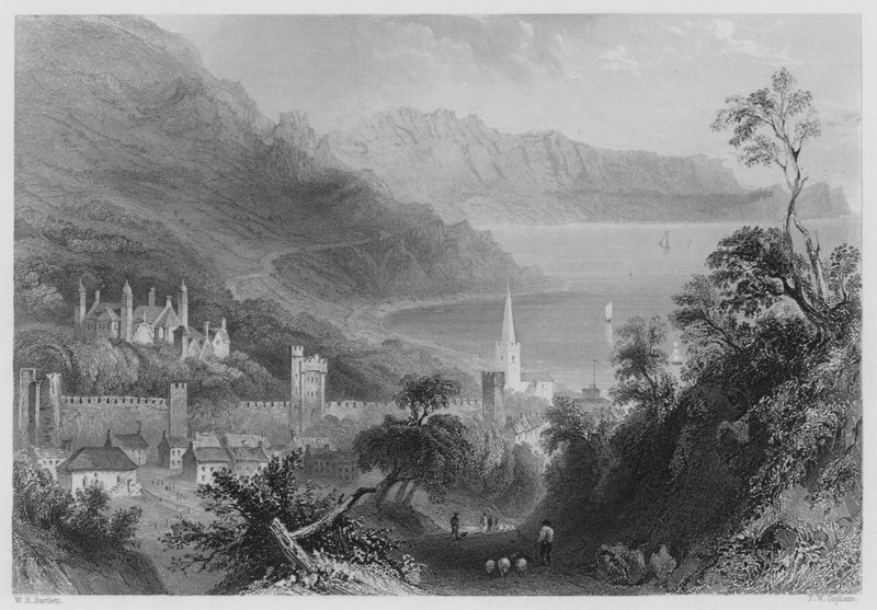 Glenarm (gravür) by William Henry (after) Bartlett