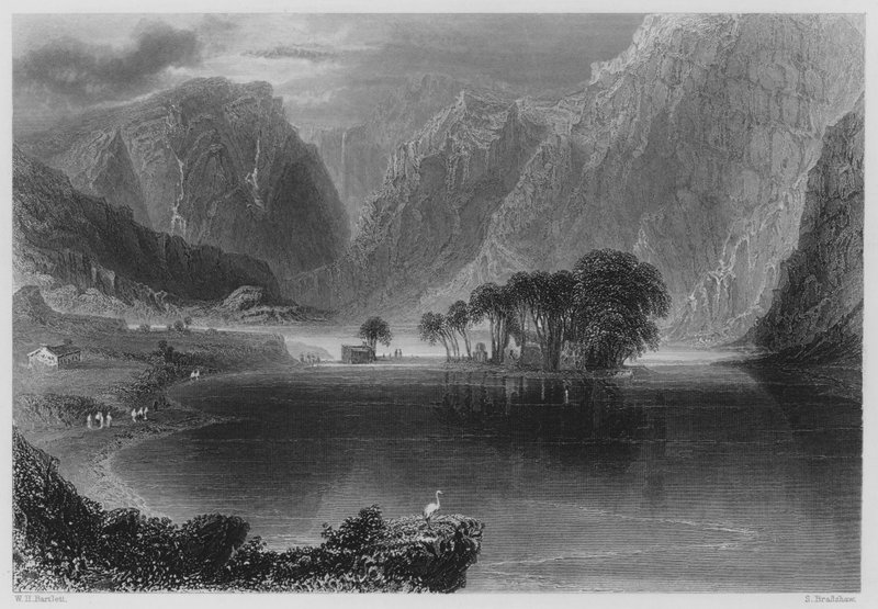 Gougane Barra (gravür) by William Henry (after) Bartlett