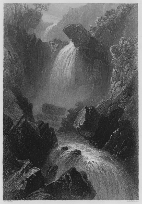 Şeytan Glen Başkanı, County Wicklow (gravür) by William Henry (after) Bartlett