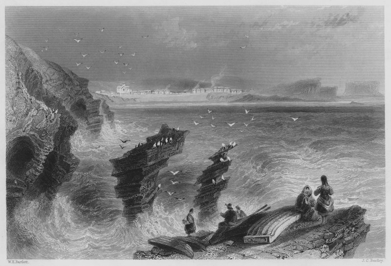 Kilkee, Clare Kontluğu (gravür) by William Henry (after) Bartlett