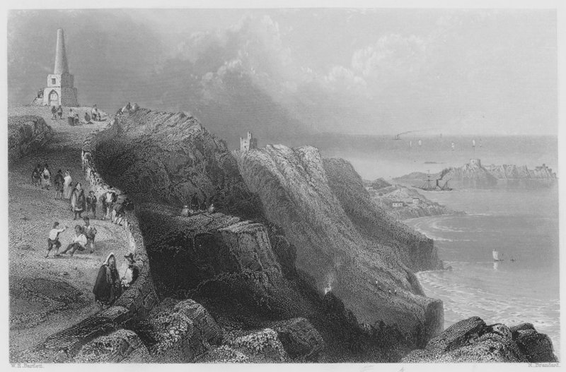 Dublin yakınlarındaki Killiney Tepesi (gravür) by William Henry (after) Bartlett