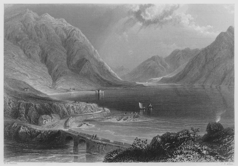 Leenane, Connemara (gravür) by William Henry (after) Bartlett