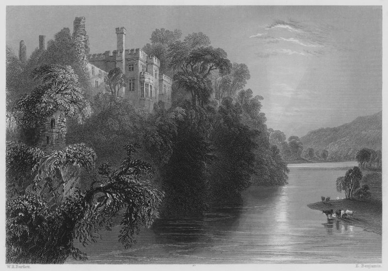 Lismore Kalesi, County Waterford (gravür) by William Henry (after) Bartlett