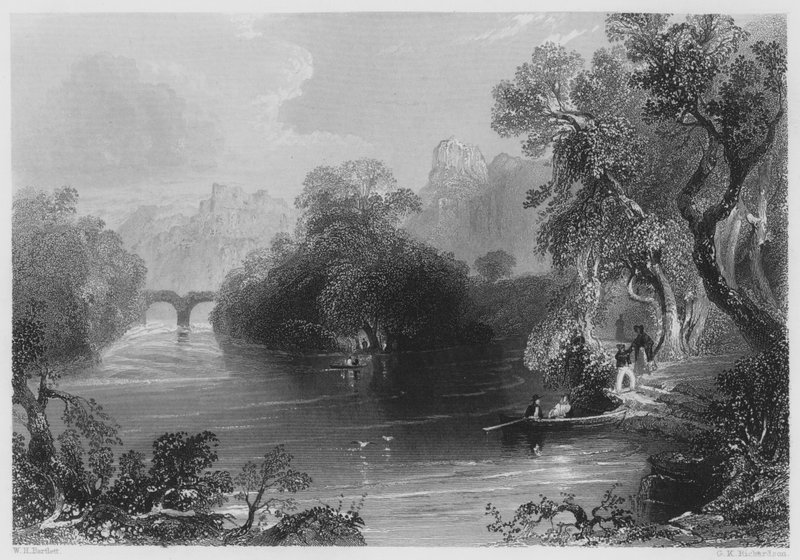 Eski Savak Köprüsü, Killarney (gravür) by William Henry (after) Bartlett