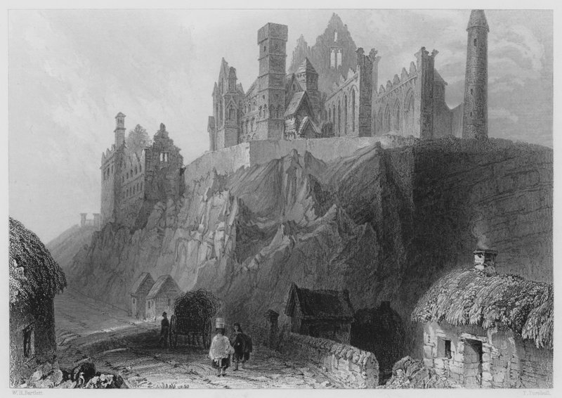 Cashel Kayası (gravür) by William Henry (after) Bartlett