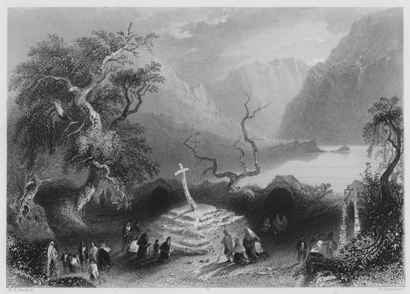 Gougaune Barra'daki sahne (gravür) by William Henry (after) Bartlett