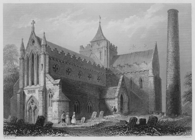 Aziz Canice, Kilkenny (gravür) by William Henry (after) Bartlett