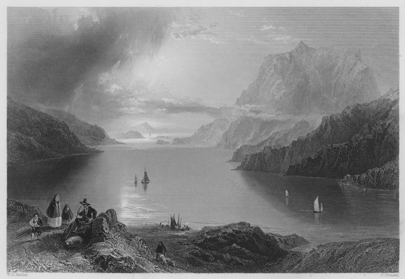 Kartal Dağı, Killeries, Connemara (gravür) by William Henry (after) Bartlett