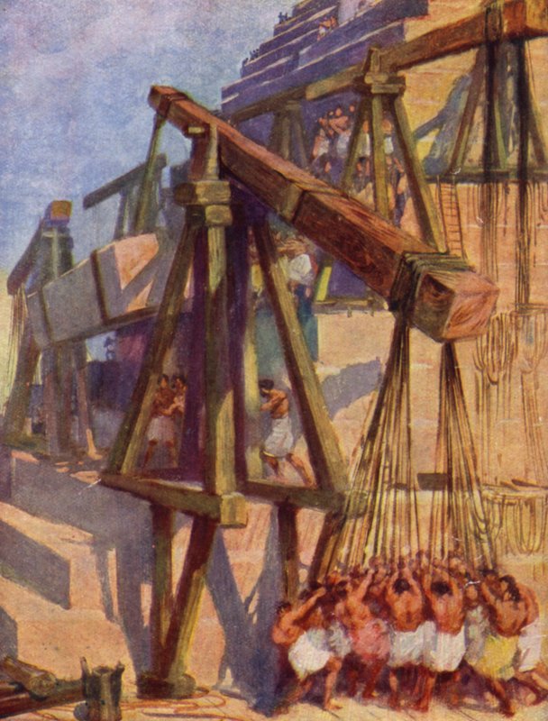 Piramitlerin İnşası (renkli taş) by William Henry (after) Margetson
