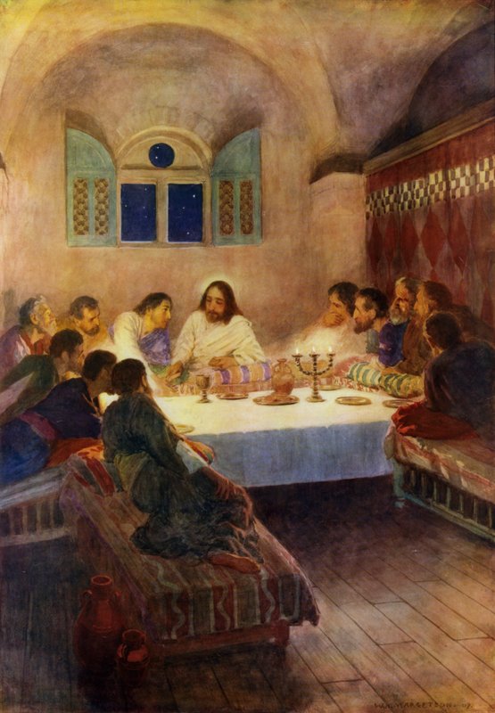 Son Akşam Yemeği (renkli taş) by William Henry (after) Margetson