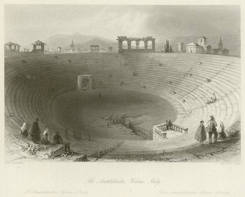 Arena di Verona  by William Henry Bartlett