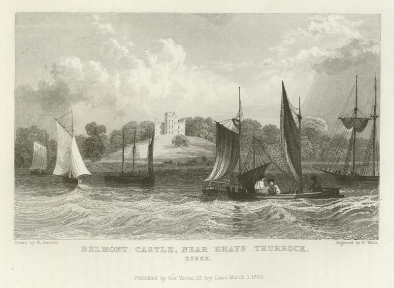 Grays Thurrock, Essex yakınlarındaki Belmont Kalesi by William Henry Bartlett
