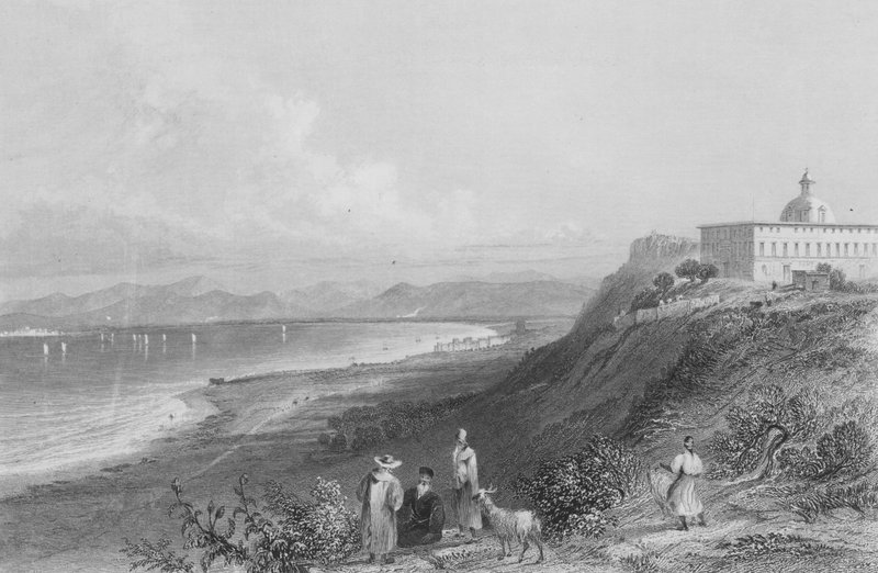 Karmel Dağı Manastırı by William Henry Bartlett