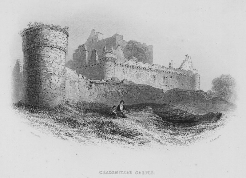 Craigmillar Kalesi (gravür) by William Henry Bartlett