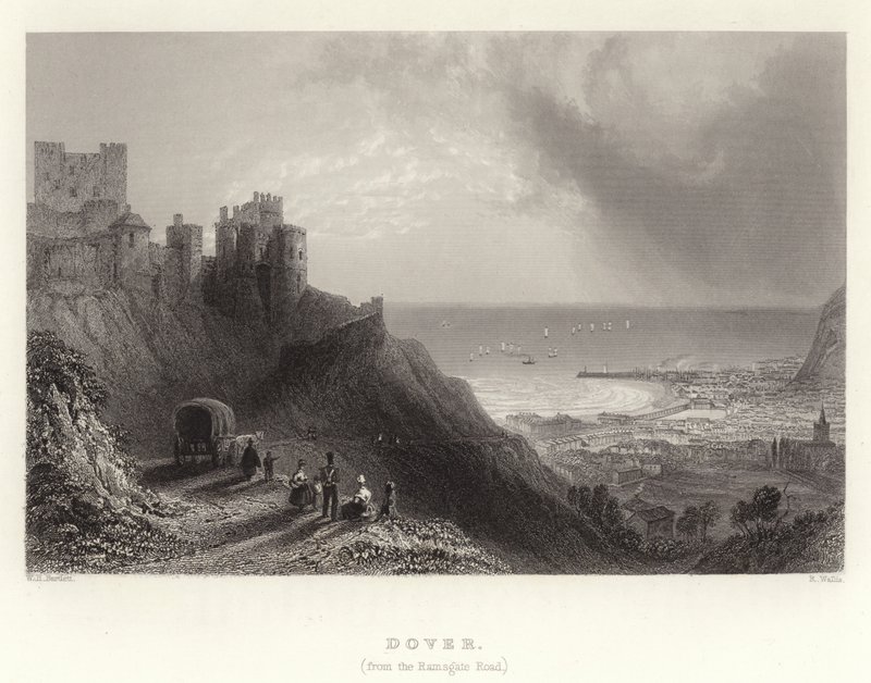 Dover, (Ramsgate Yolu'ndan) by William Henry Bartlett
