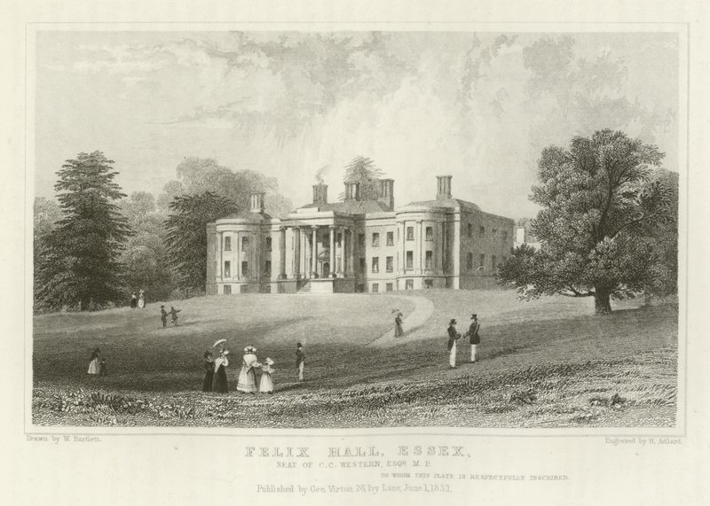 Felix Hall, Essex, CC Western Koltuğu, Esquire, MP by William Henry Bartlett