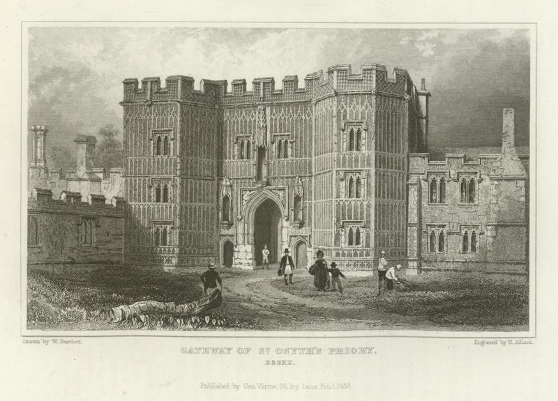 Aziz Osyth Manastırı, Essex Geçidi by William Henry Bartlett