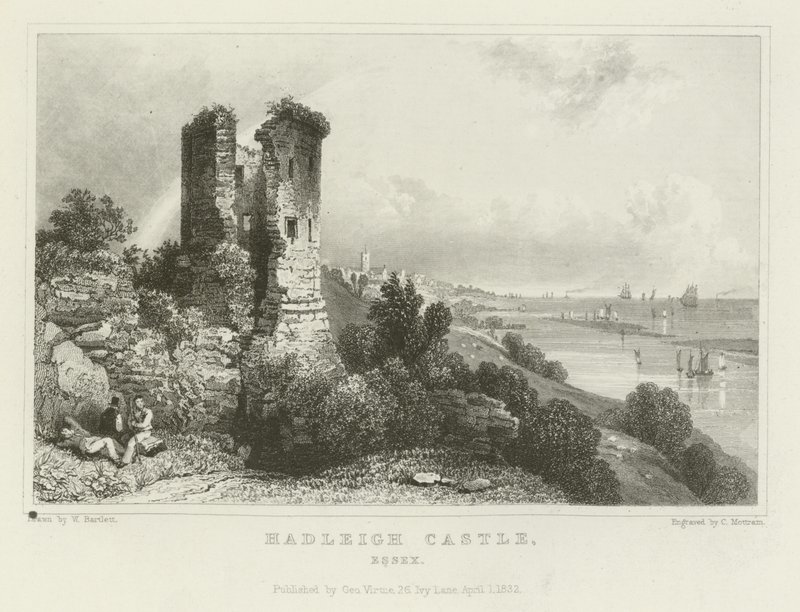 Hadleigh Kalesi, Essex by William Henry Bartlett