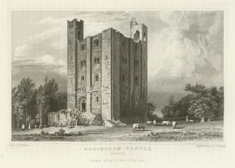 Hedingham Kalesi, Essex by William Henry Bartlett