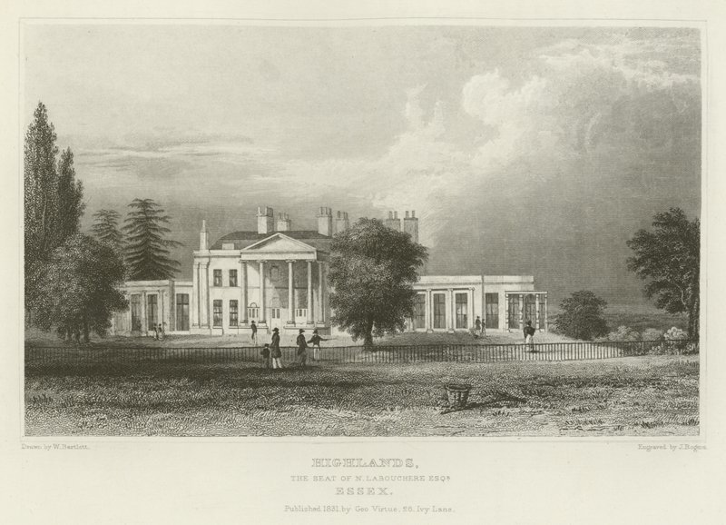 Highlands, N Labouchere Koltuğu, Esquire, Essex by William Henry Bartlett