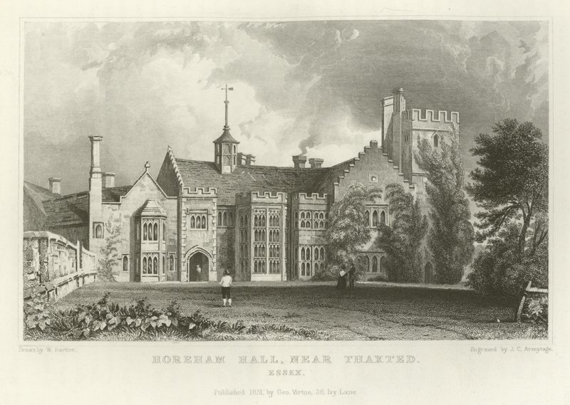 Horeham Hall, yakın Thaxted, Essex by William Henry Bartlett