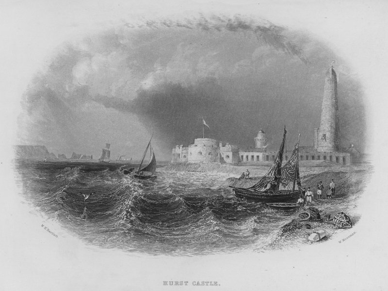 Hurst Kalesi (gravür) by William Henry Bartlett