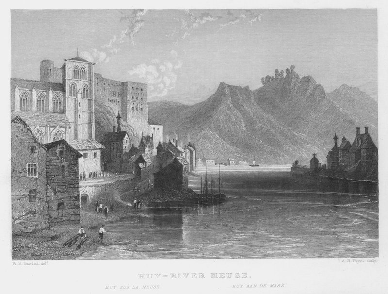 Huy, Meuse Nehri (gravür) by William Henry Bartlett