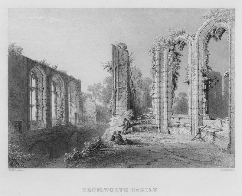 Kenilworth Kalesi (gravür) by William Henry Bartlett