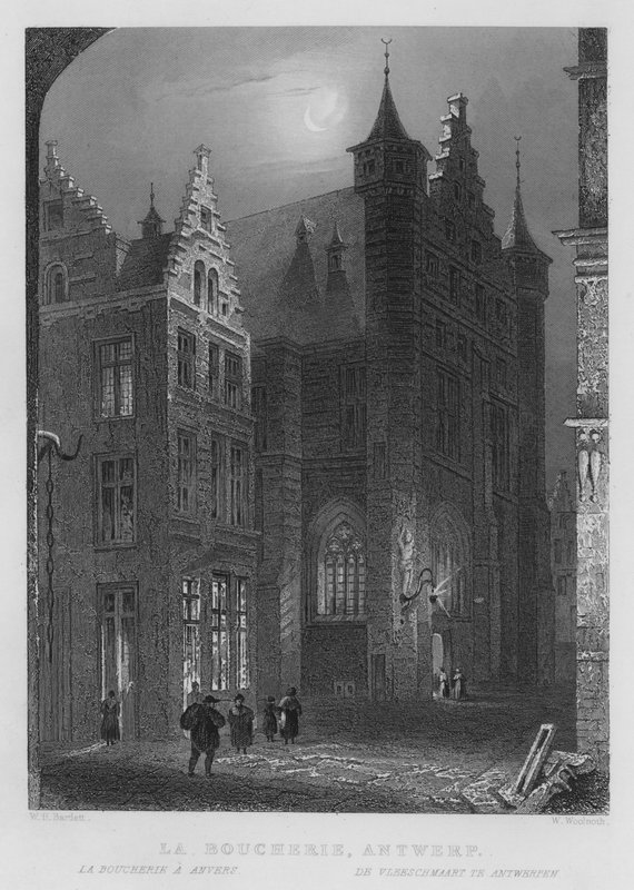 La Boucherie, Anvers (gravür) by William Henry Bartlett