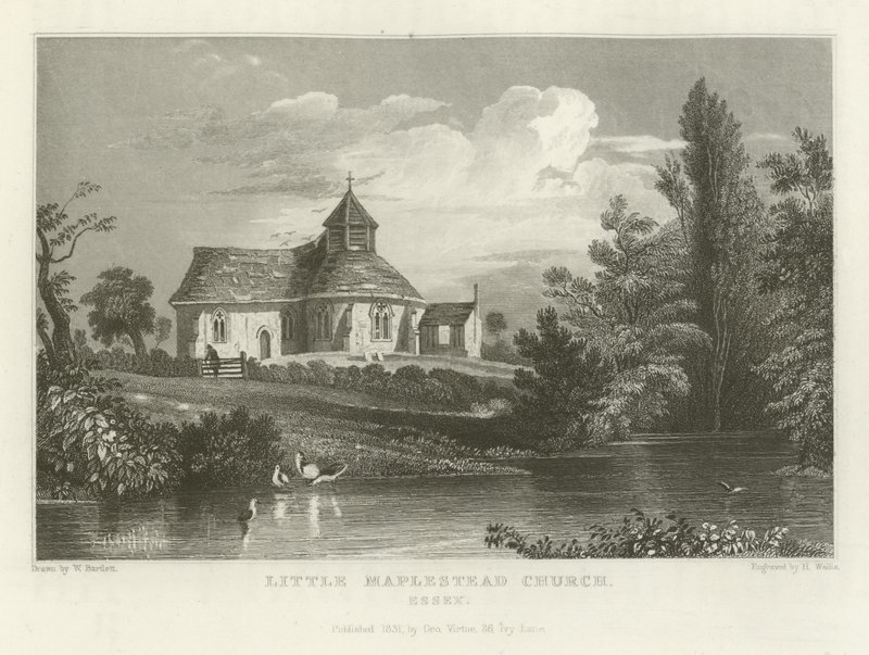 Küçük Maplestead Kilisesi, Essex by William Henry Bartlett
